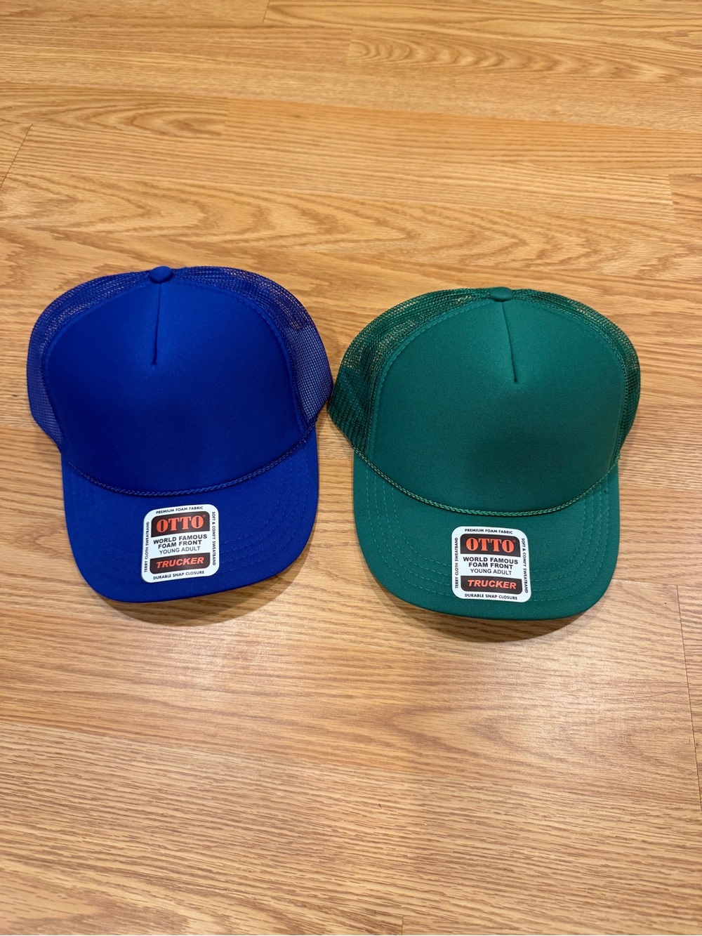 NWT GREEN Youth Otto Trucker Hats